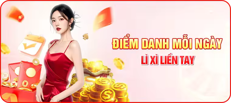 điểm danh mỗi ngày nhận lì xì